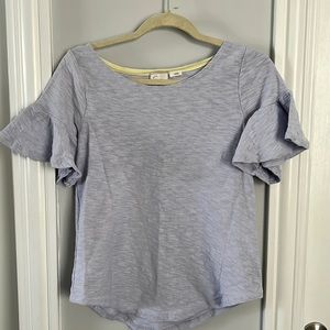 Anthropologie short sleeve blue top - size small
